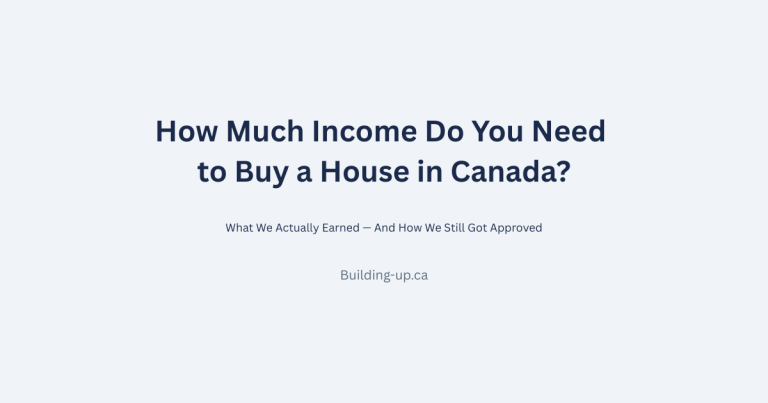 Featured image for how much income you need to buy a house in Canada with text overlay on a light background